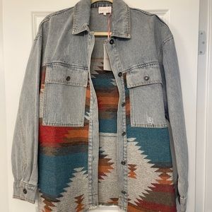 Entro Aztec Western pattern Jean Jacket